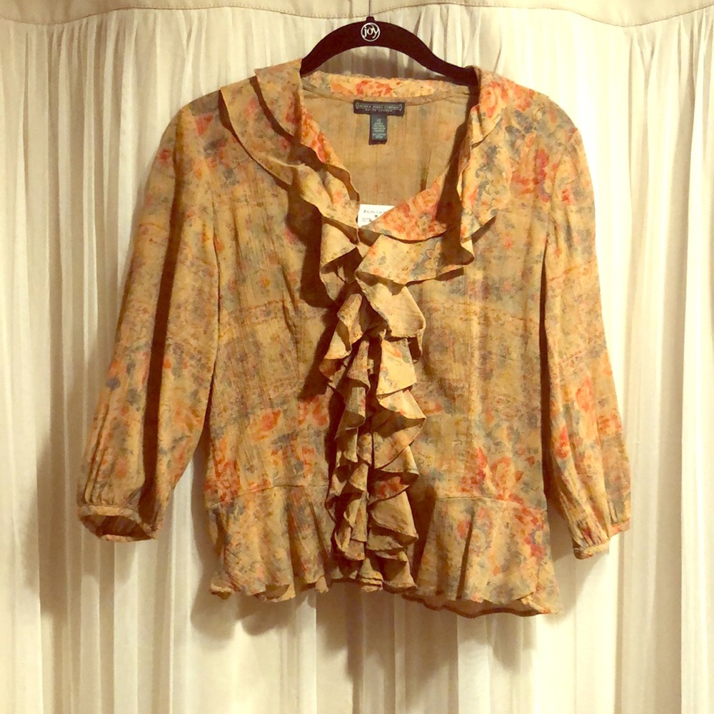 NWT gorgeous  Ralph Lauren long sleeved blouse XS